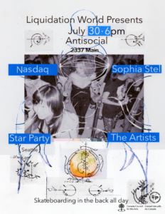 Wrong Wave 2022 Closing Party: Nasdaq, Star Party (Seattle), The Artists, Sophia Stel at Antisocial Skateboard Shop, July 30